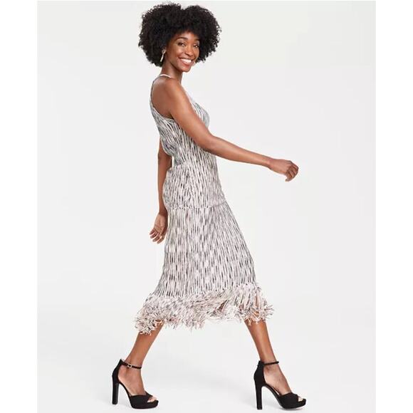 I.N.C. International Concepts Knit Halter Top & Fringe-Trim Midi Skirt L Nwt - Picture 1 of 12